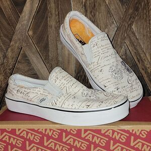 Vans x Vincent Van Gogh Museum Letters Classic Slip On Shoes Men 5.5 Womens 7